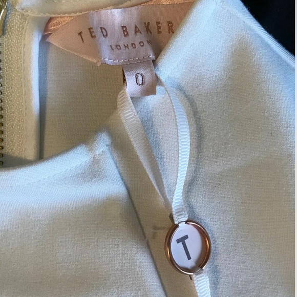 COPY Ted Baker Women’s Demore Flared Skirt Stretch Band Dress Black White Size 0 - Picture 5 of 14